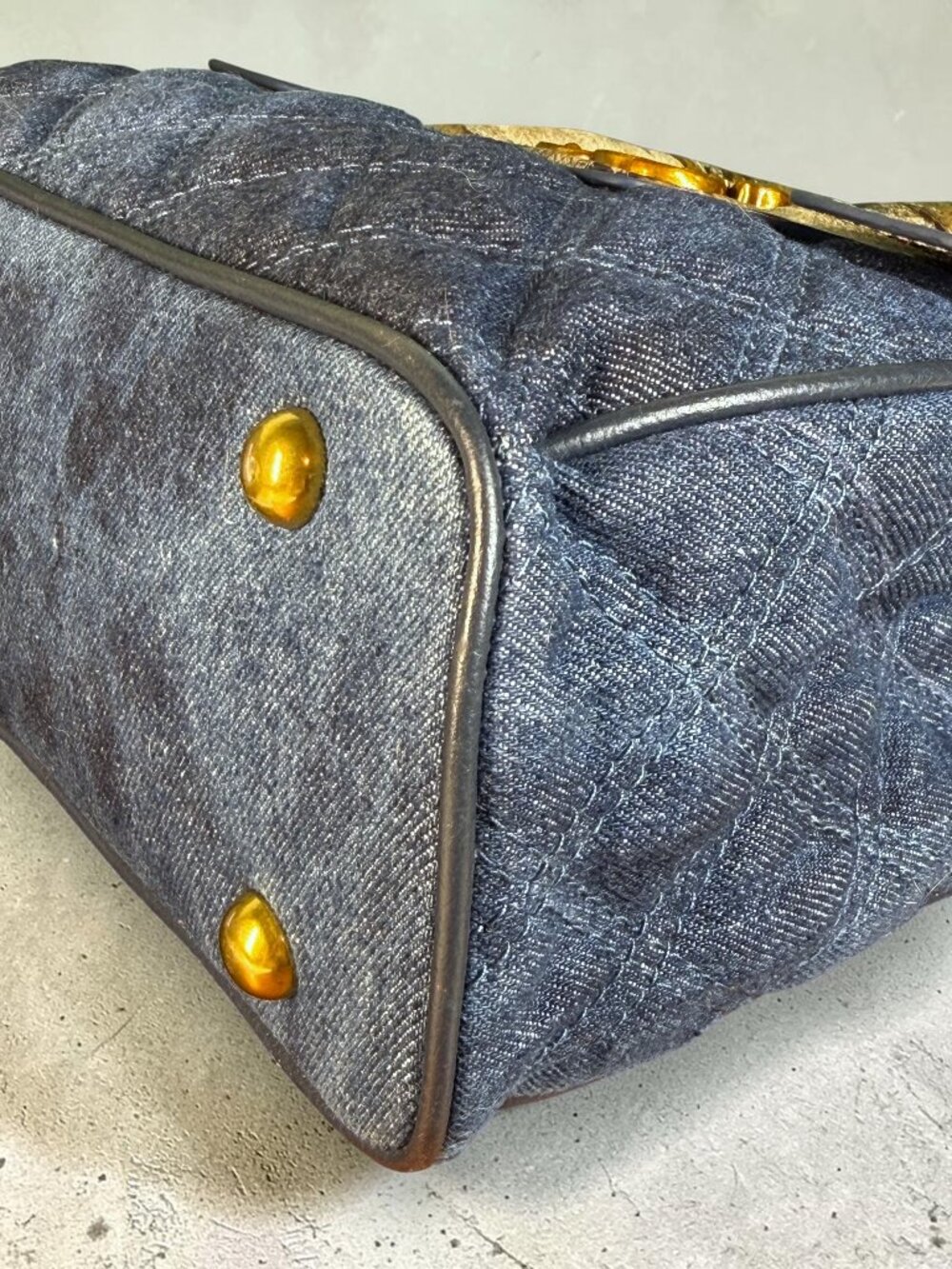 Sharif Legacy Denim and Snake Embossed Top Handle Crossbody - SAMPLE Bag - Picture 9 of 14